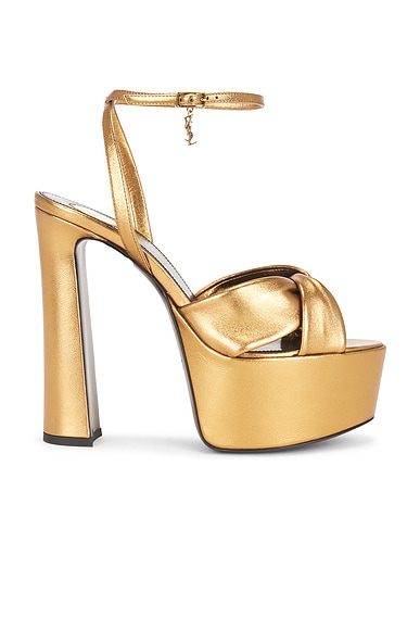 Saint Laurent Franciane Sandal in Metal Persian