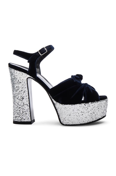 Candy Velvet & Glitter Platform Sandals