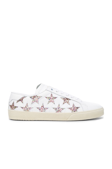 Leather Court Classic Glitter Star Sneakers