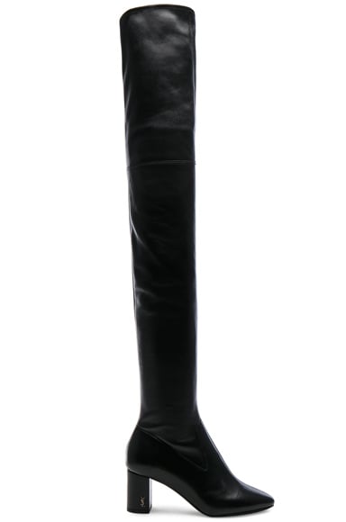 Stretch Nappa Leather LouLou Thigh High Pin Boots