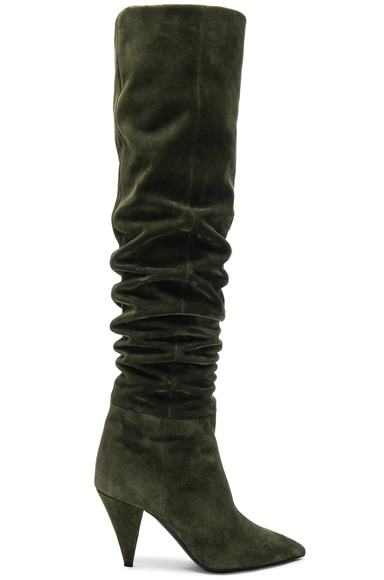 Suede Era Heeled Thigh High Boots