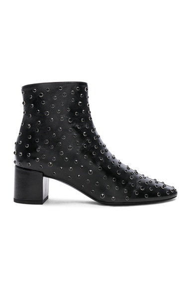 Loulou Crystal Studded Leather Ankle Boots