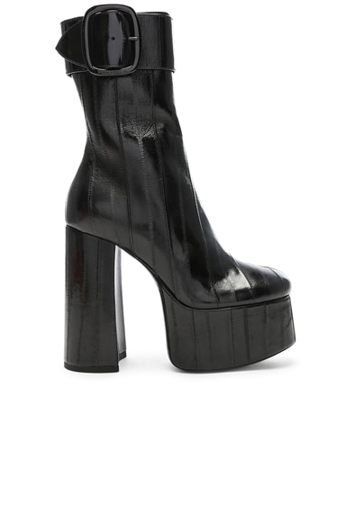 Eel Leather Billy Platform Buckle Ankle Boots