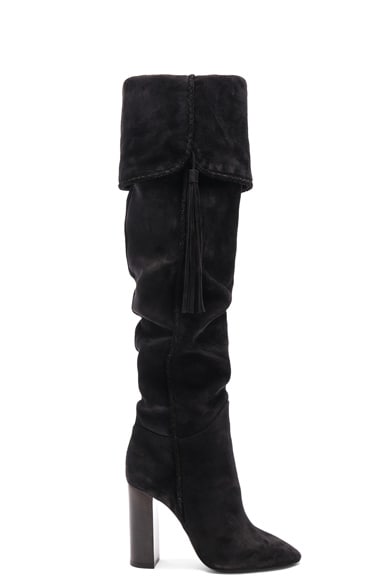 Suede Meurice Tassel Slouchy Boots