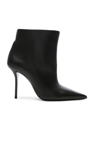 Leather Pierre Stiletto Ankle Boots