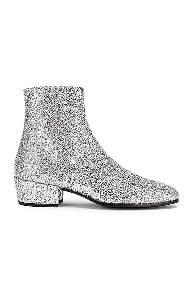 Saint laurent glitter boots mens hot sale