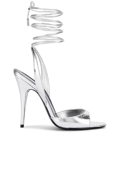 Saint Laurent Anouk Sandals In Silver
