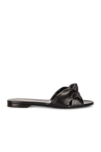 Saint Laurent Bianca Flat Sandals in Black