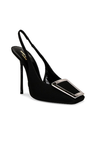 Saint Laurent Pablo Slingback Heels In Nero