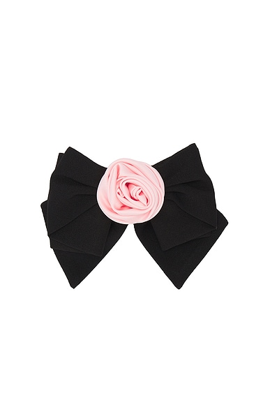 Shop Sandy Liang Corsage Hair Bow In Light Strawberry
