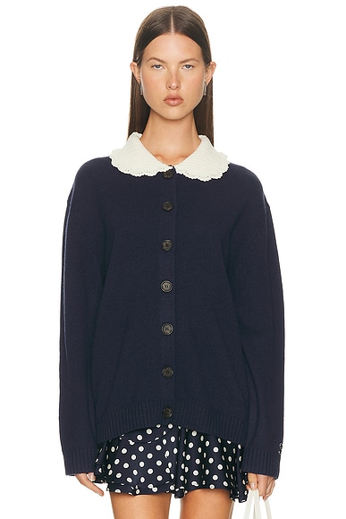 Sandy Liang Koda Cardigan in Navy