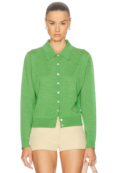 Sandy Liang Ley Cardigan in Heather Green