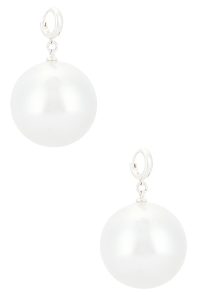 Sandy Liang Bubblegum Pearl Earrings in Pearl