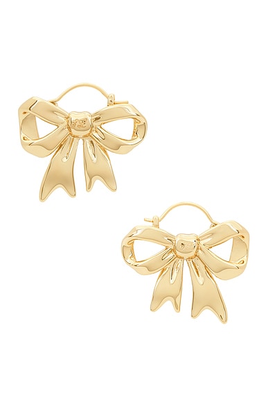 Shop Sandy Liang Monyo Hoop Earrings In Gold