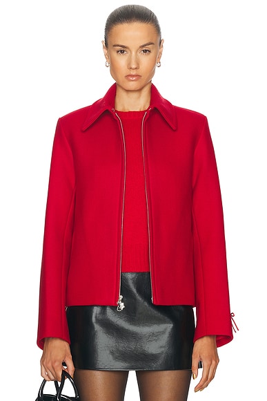 Helmut Lang Gloss Twill Linen Blend Blazer in Torch FWRD