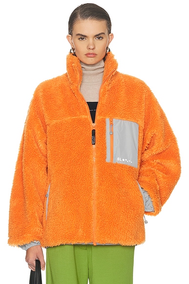 Sandy Liang Rain Fleece Jacket in Orange