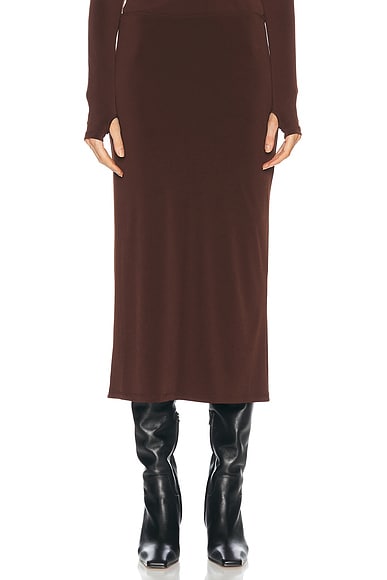 Sandy Liang Axe Skirt in Dark Brown