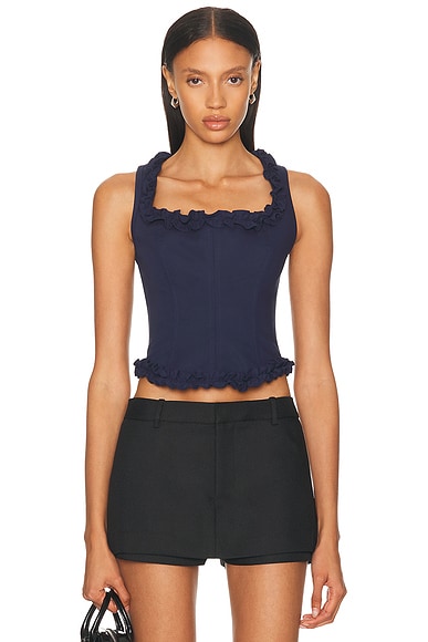 Sandy Liang Piper Corset in Navy