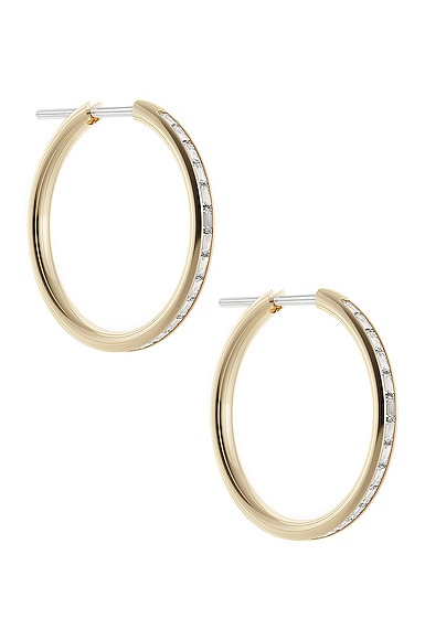 Spinelli Kilcollin Miri Hoop Earrings in 18K Yellow Gold & White Diamonds