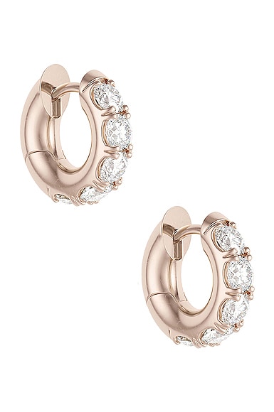 Spinelli Kilcollin Mini Macrohoop Pave Earrings in 18K Rose Gold & White Diamonds