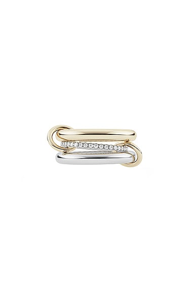 Spinelli Kilcollin Libra Ring in 18K Yellow Gold, Silver, & White Diamonds