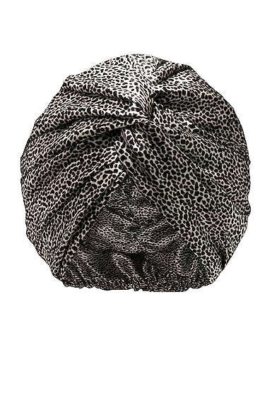 slip Pure Silk Turban in Leopard
