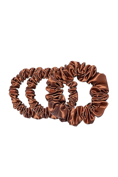 Slip Assorted Scrunchie Set Of 3 In Auburn
