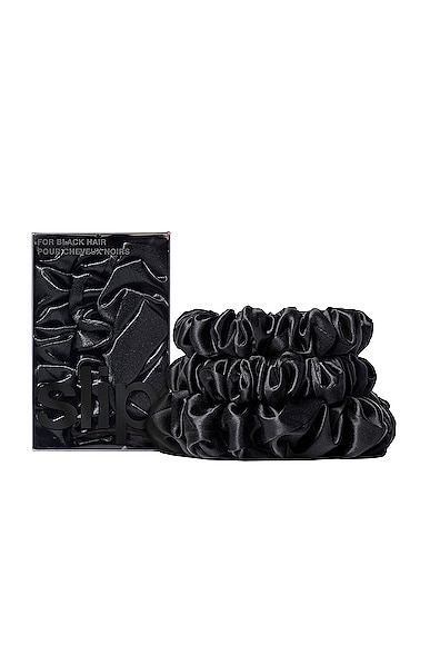 Slip Assorted Scrunchie Set Of 3 In Black