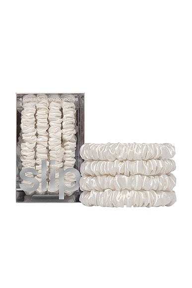 slip Skinny Scrunchies Set Of 4 in White
