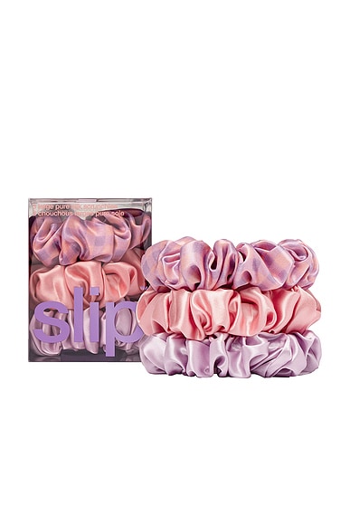 slip Large Scrunchies Set Of 3 in Belleflower