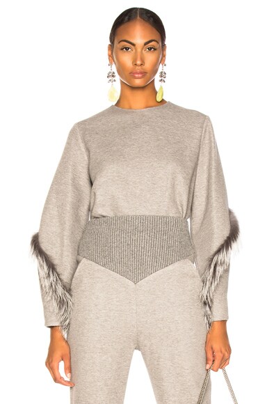 Cocoon Top With Fox Fur