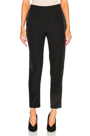 Stretch Satin Tapered Track Pant