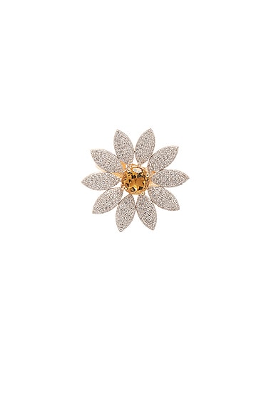 Diamond Citrine Flower Ring