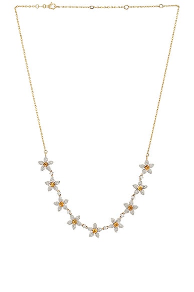 Siena Jewelry Flower Necklace in 14k Yellow Gold, Diamond & Citrine