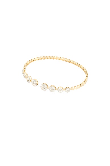 Siena Jewelry Diamond Flexible Cuff Bracelet in 14k Yellow Gold & Diamond