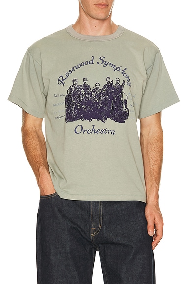 Samuel Zelig Orchestra Tee in Teal Grey