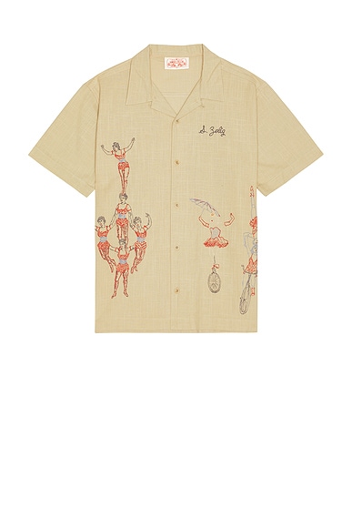 Samuel Zelig Circus Camp Shirt in Khaki