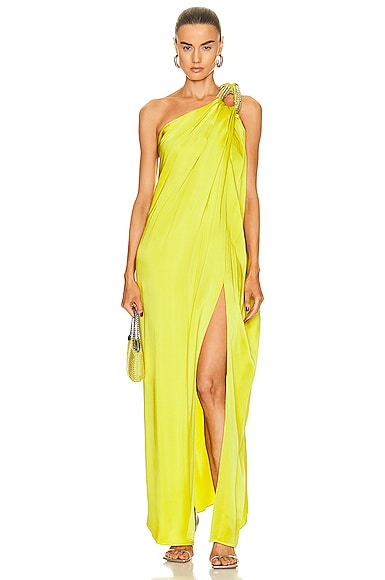 Stella McCartney Diamond Coil Dress in Lime | FWRD