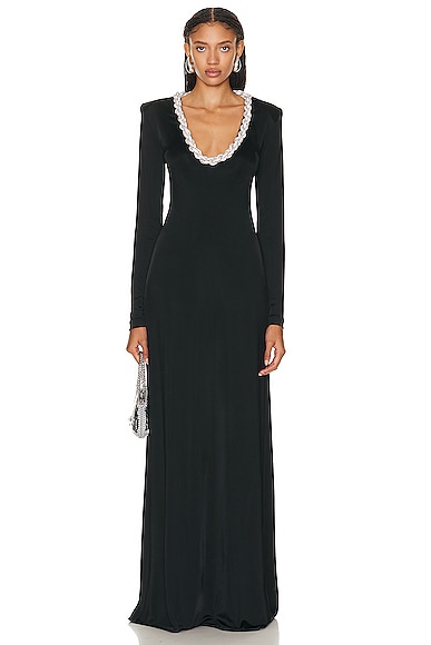 Shop Stella Mccartney Crystal Braided Dress In Black