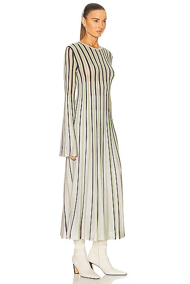 Shop Stella Mccartney Lurex Knit Long Dress In Multicolor