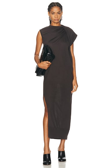 RABANNE Side Ruched Dress in Black FWRD