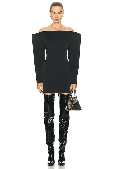 Satin Long Sleeve Mini Dress