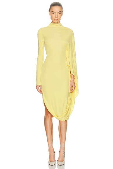 Crepe Jersey Cape Dress