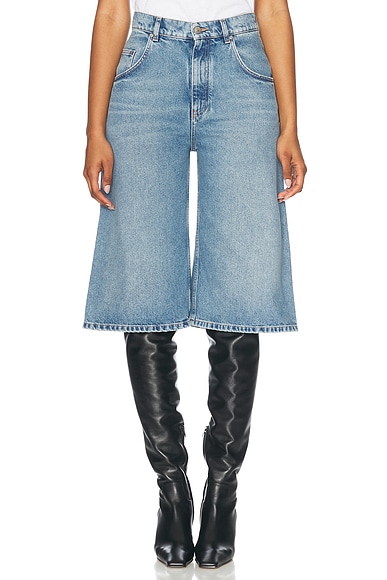 Vintage Wash Culotte in Medium Blue