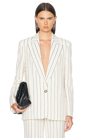 Stella McCartney Oversized Blazer in Cream & Khaki