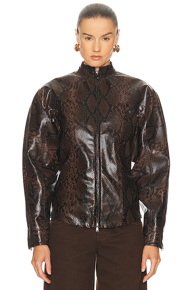 Stella McCartney Alter Snake Jacket in Espresso