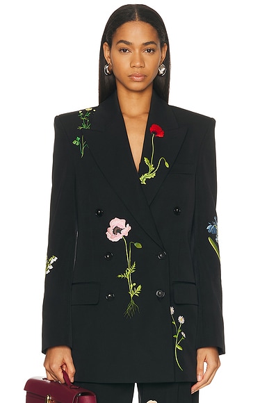 Boyfriend Embroidered Tailored Blazer