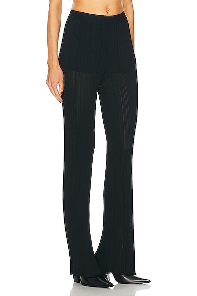 Shop Stella Mccartney Lightweight Plisse Knit Trousers In Black
