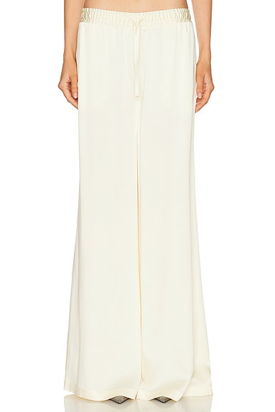 Stella McCartney Satin Trouser in Buttermilk