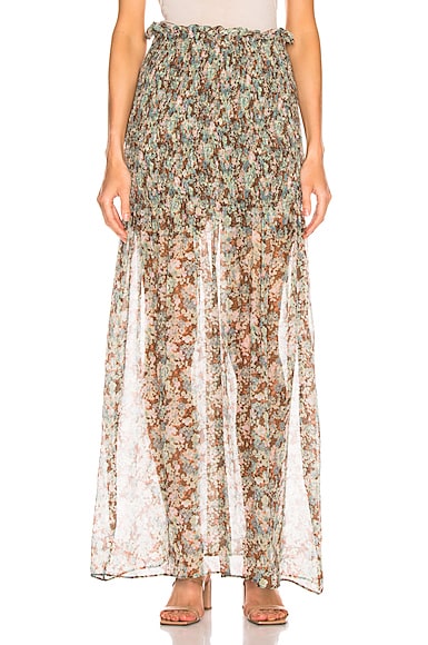 Meadow Floral Silk Skirt